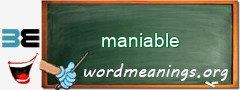 WordMeaning blackboard for maniable